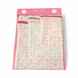Reusable Mesh Laundry Bags Set - Pink and Blue